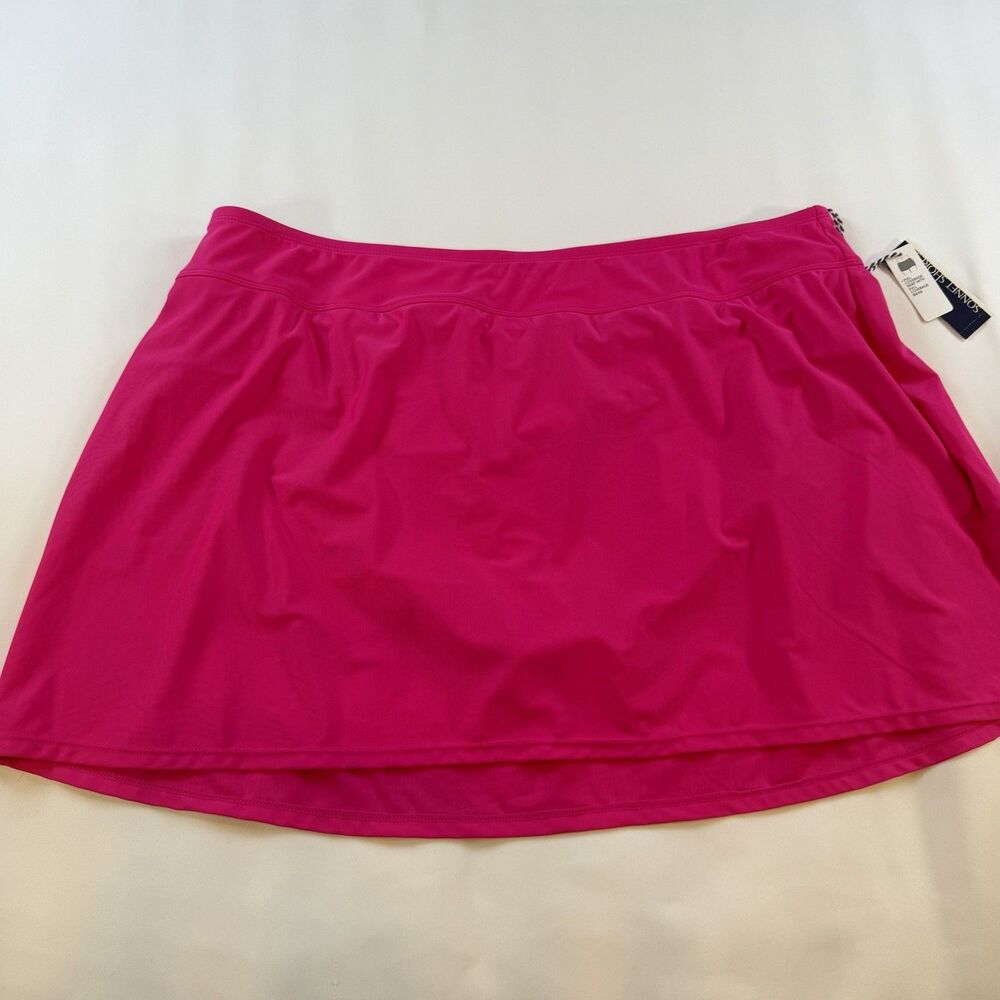 Sonnet Shores Pink Swim Skort Bottoms Plus Size 22W Full Coverage Solid NWT